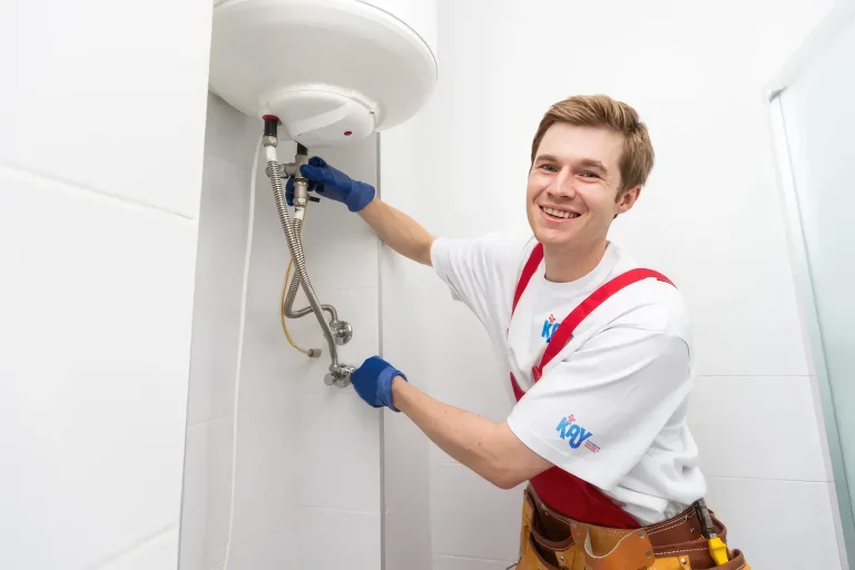 technician smiling, Water Heater Install