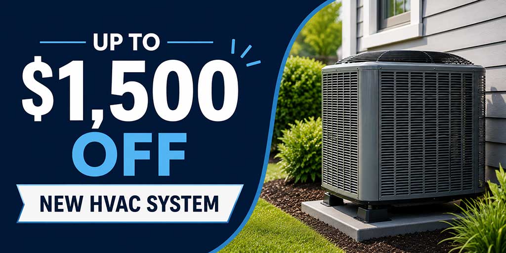 Up to $1,500 off new HVAC system
